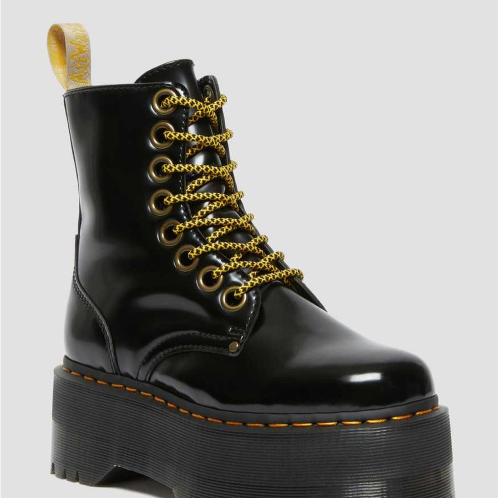 Black Platform Lace-Up Boots